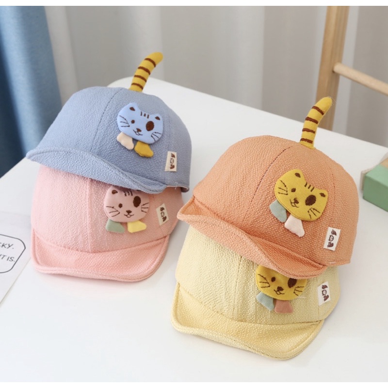 Topi Baseball Anak Bayi Balita Model Kucing Ekor Import Untuk Anak Laki Laki Anak Perempuan