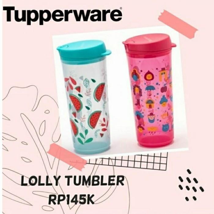[ BARANG ASLI 100% ] Tupperware Lolly Tumbler 1 pcs botol minum 470 ml - Merah Muda TERMURAH