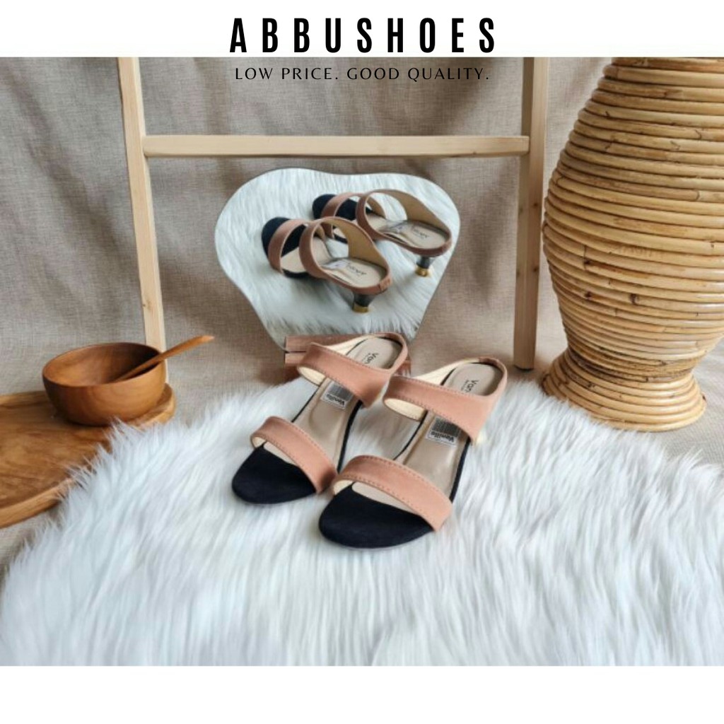 ABBUSHOES Hs 109 higheels T. 7cm wanita bahan suede terbaru