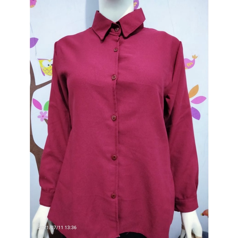 Baju Atasan Blouse Kemeja wanita polos Realpic Bisa COD