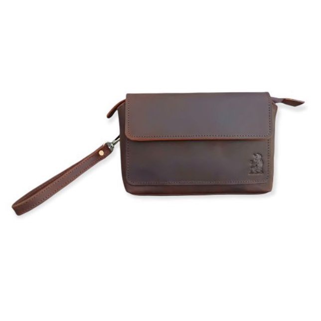 clutch pria kulit asli vintage crazy horse