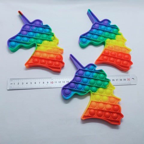 pop it fidget toys UV PELANGI UNICORN - AMONG US - Stitch - Owl UV Import-Unicorn Rainbow