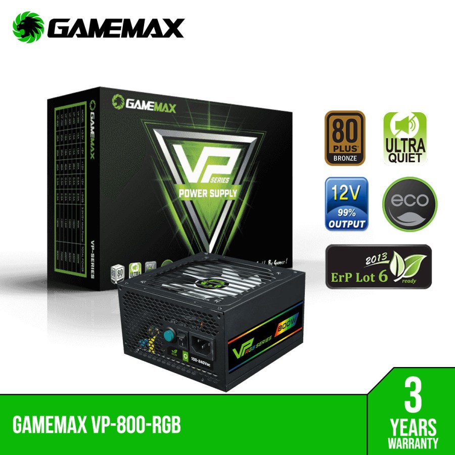 Gamemax VP-800 Power Supply 800W 80+ Bronze