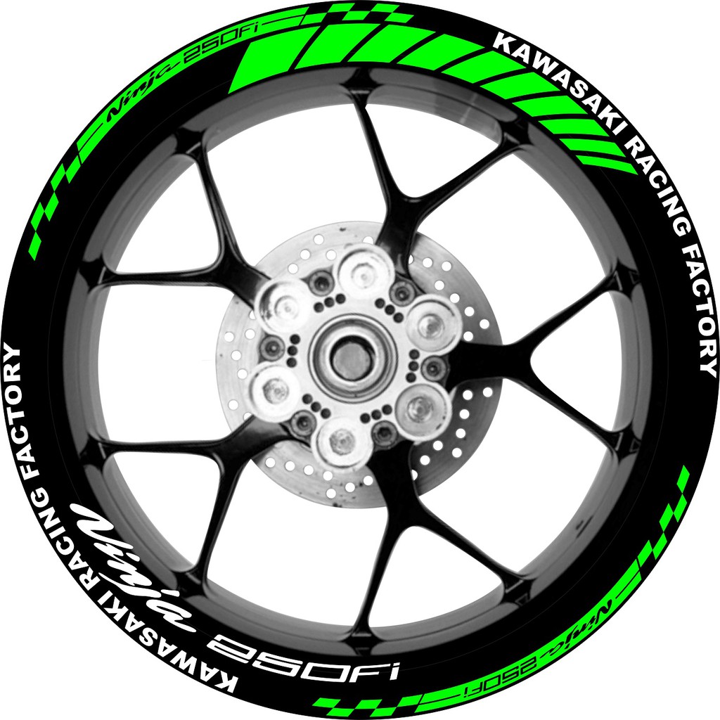 Stiker Velg Motor Whell Striping Ninja 250fi Kawasaki Racing