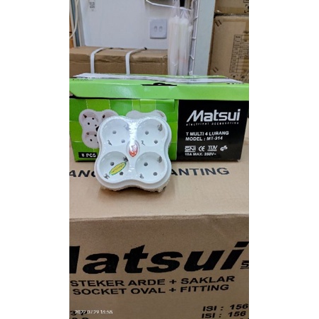 T MULTI COLOKAN LISTRIK  4 LUBANG + SAKLAR SNI MATSUI