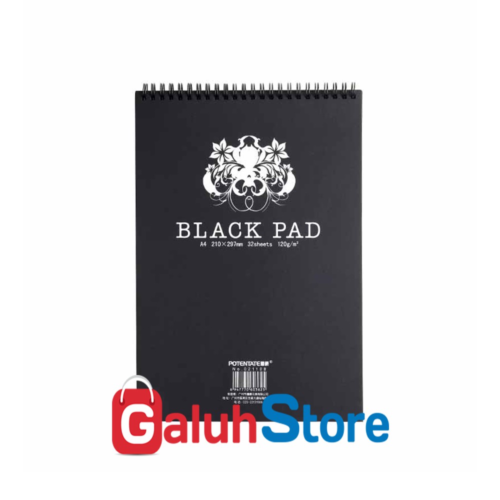 

Potentate Black Paper / Sketsa Spiral / Sketchbook A4 Wire book