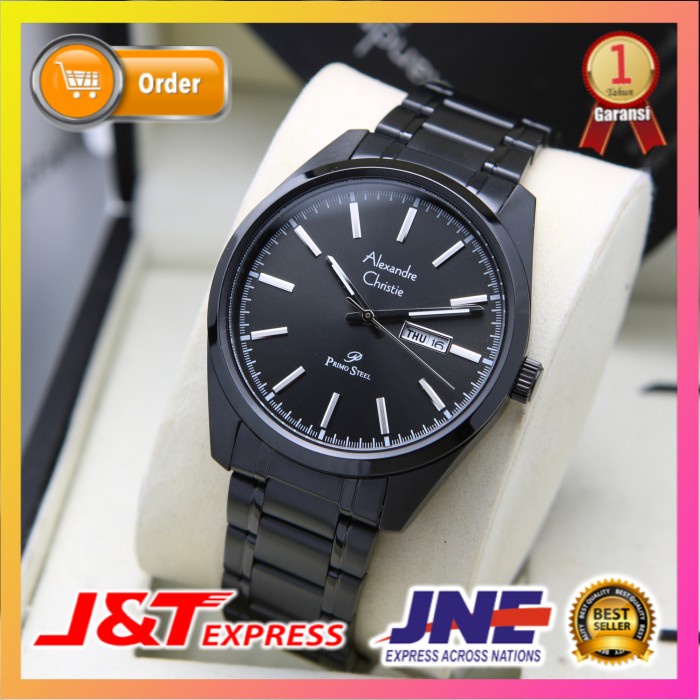 JAM TANGAN ALEXANDRE CHRISTIE ALEXANDER CHRISTIE PRIA COWOK ORIGINAL ORI BRANDED AC 1025 FULL BLACK