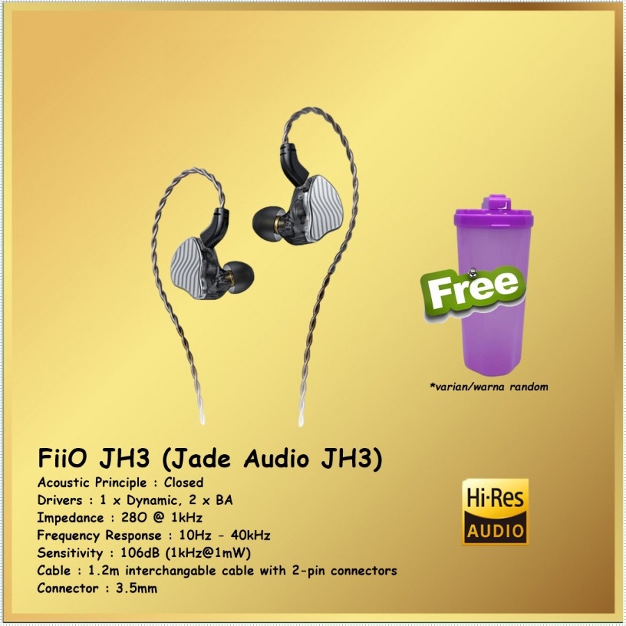 Fiio Jade Audio JH3 In Ear Earphone Headset Hi-Res Audio JH 3