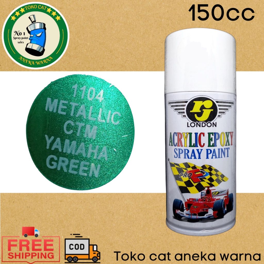 cat semprot 150cc rj london metalik metallic CTM yamaha green hijau spray paint pilox pilok