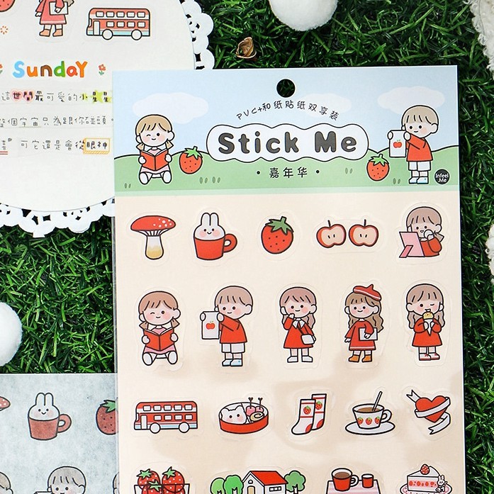 

DEIGOODS❤ 2 Lembar Sticker Cute Deco Aesthetic Dekorasi Bujo Journal DIY Scrapbook