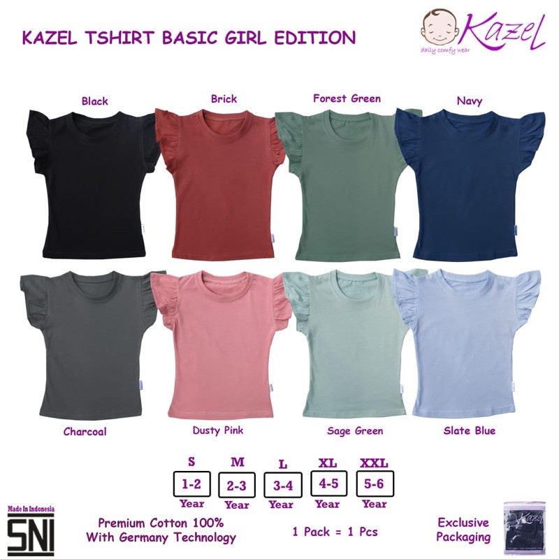 Kazel Tshirt Basic Girl Edition - KAOS ANAK MURAH