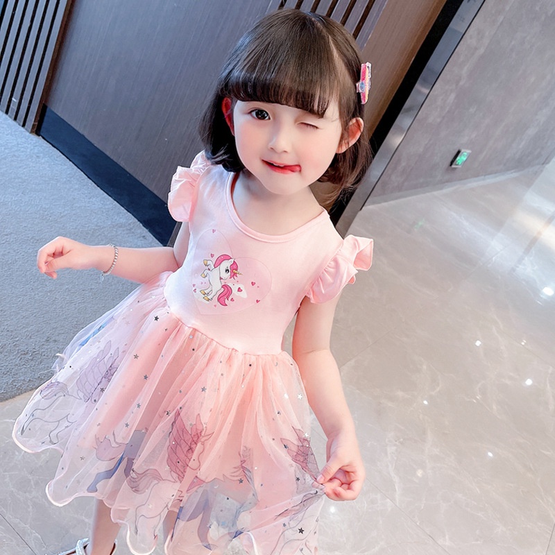 Gaun Dress Tutu Anak Perempuan 1 2 Tahun Bayi Perempuan 0 6 Bulan Unicorn Newborn Pesta Dress Korea - Dres Fashion baby korean Import premium Dress Anak Perempuan  Dress anak tutu mini gaun pesta anak bayi perempuan import GAUN BAYI PESTA-6
