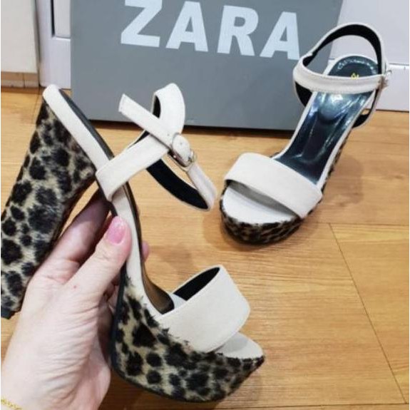 [🆙TERMURAH✔️] High heels zara leopard suede 13 cm / zara leopard heels