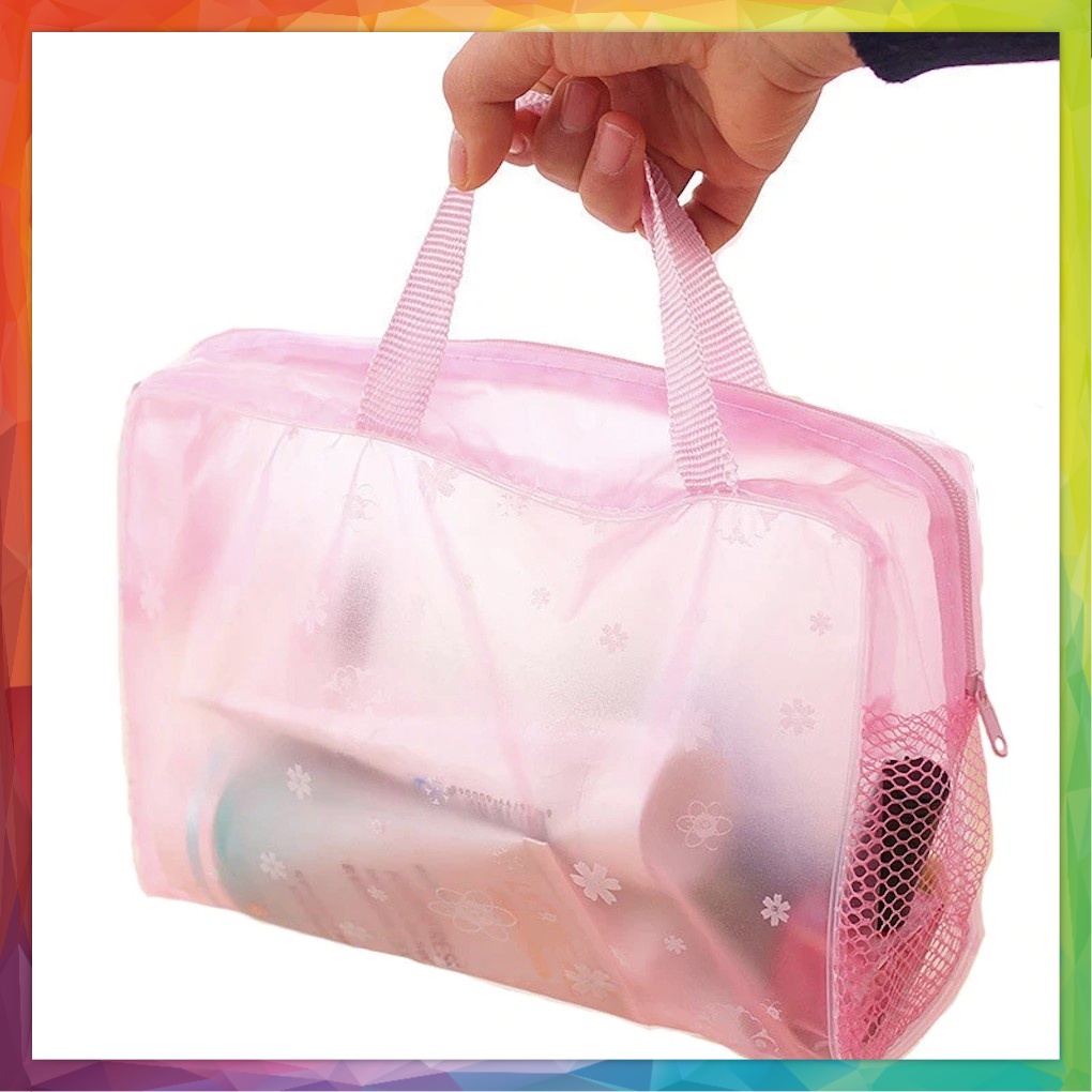 Tas Kosmetik Tempat Penyimpanan Kosmetik PVC Alat Mandi Travel Anti Air Serbaguna