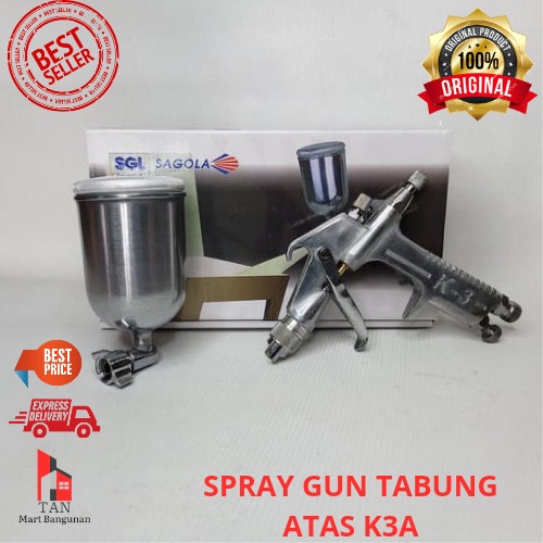 Alat Penyemprot Cat Spray Gun Tabung Atas K3 A F75 472S Air Gun Sagola GNT Tora