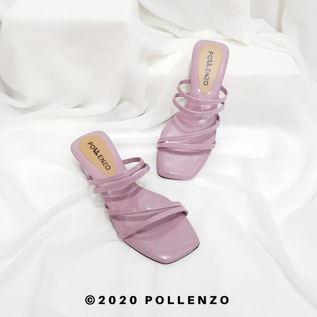 Pollenzo - Asanda Sandal Heels Hak Tahu Wanita 3Cm Hm-301-LILAC