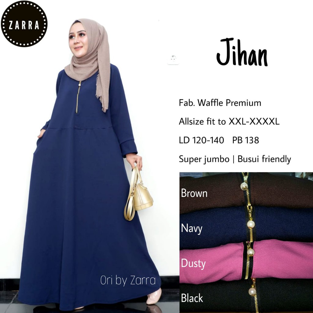 Promo Baju Gamis Jumbo Jihan LD120 140 PB138 Best Promo Baju Gamis Jumbo Jihan LD120 140 PB138 Best