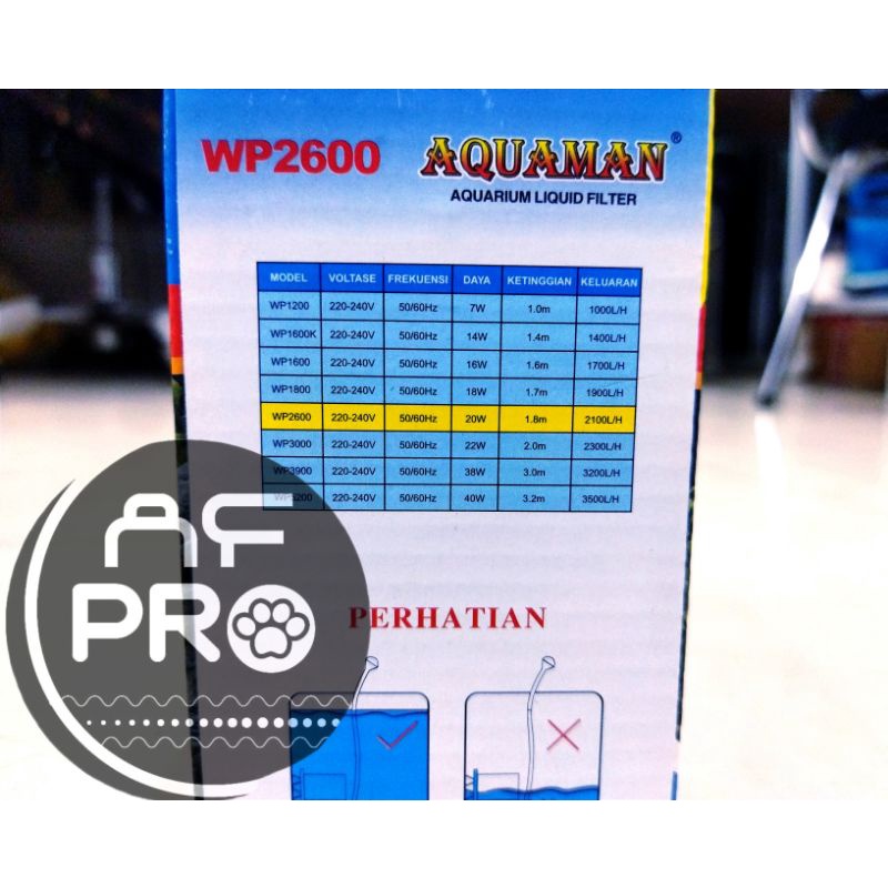 PROMO MURAH Pompa aquarium kolam AQUAMAN WP 2600