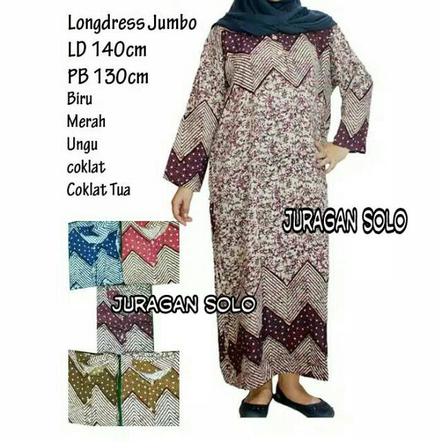 Daster Muslim Jumbo Lengan Panjang LD 140 cm semata kaki | daster jumbo