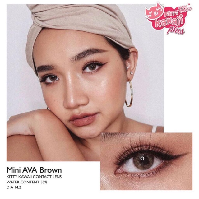 MINI AVA BROWN softlens Kitty Kawaii Thailand- Normal