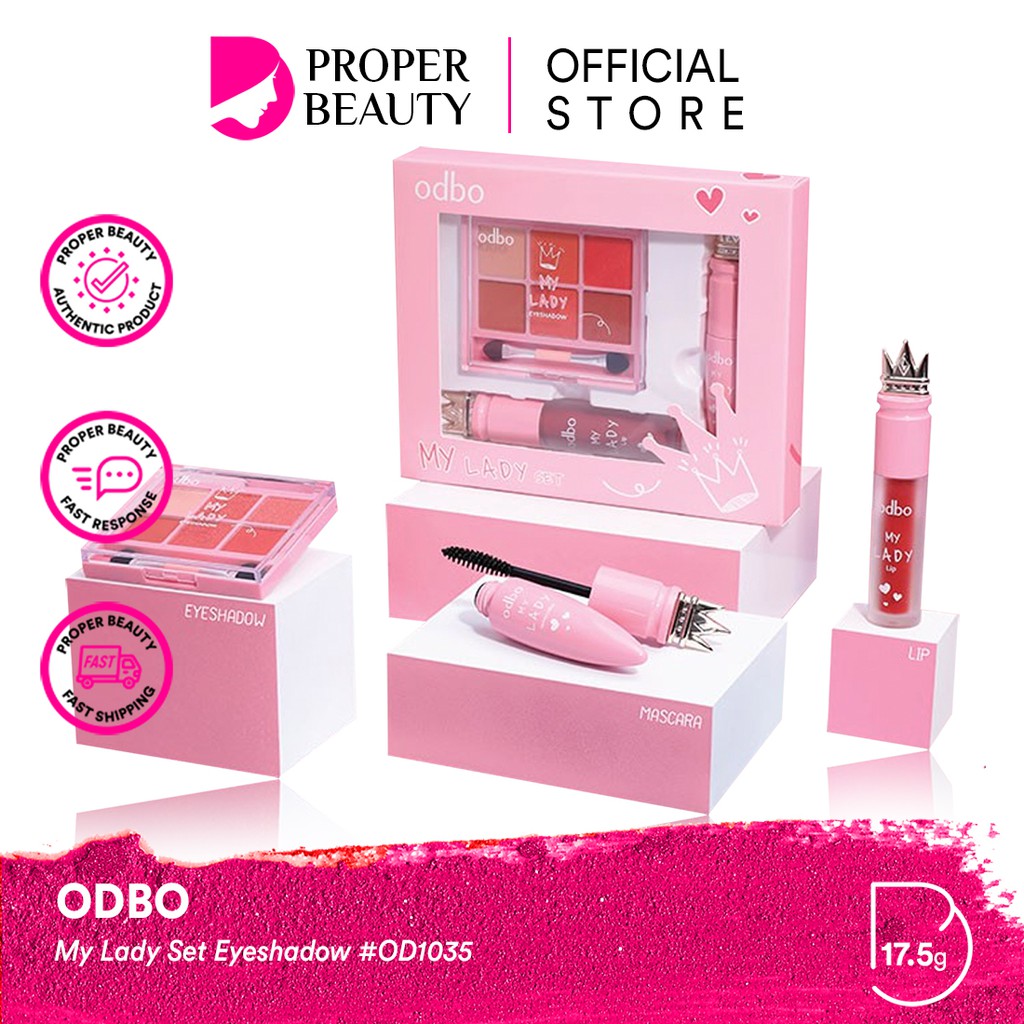 ODBO My Lady Set Eyeshadow #OD1035 Thailand / Mascara / Lip Tint Lipstick / Eye Shadow