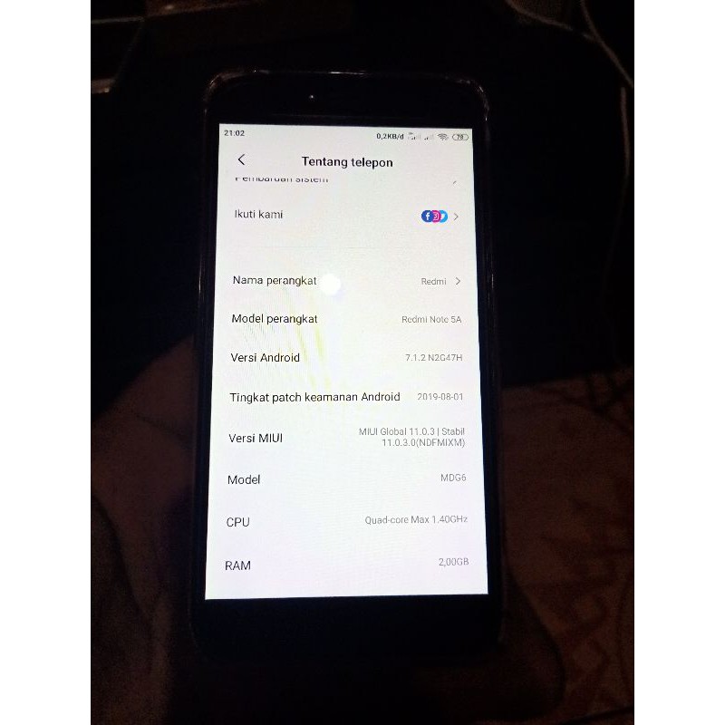 lcd ori redmi note 5a