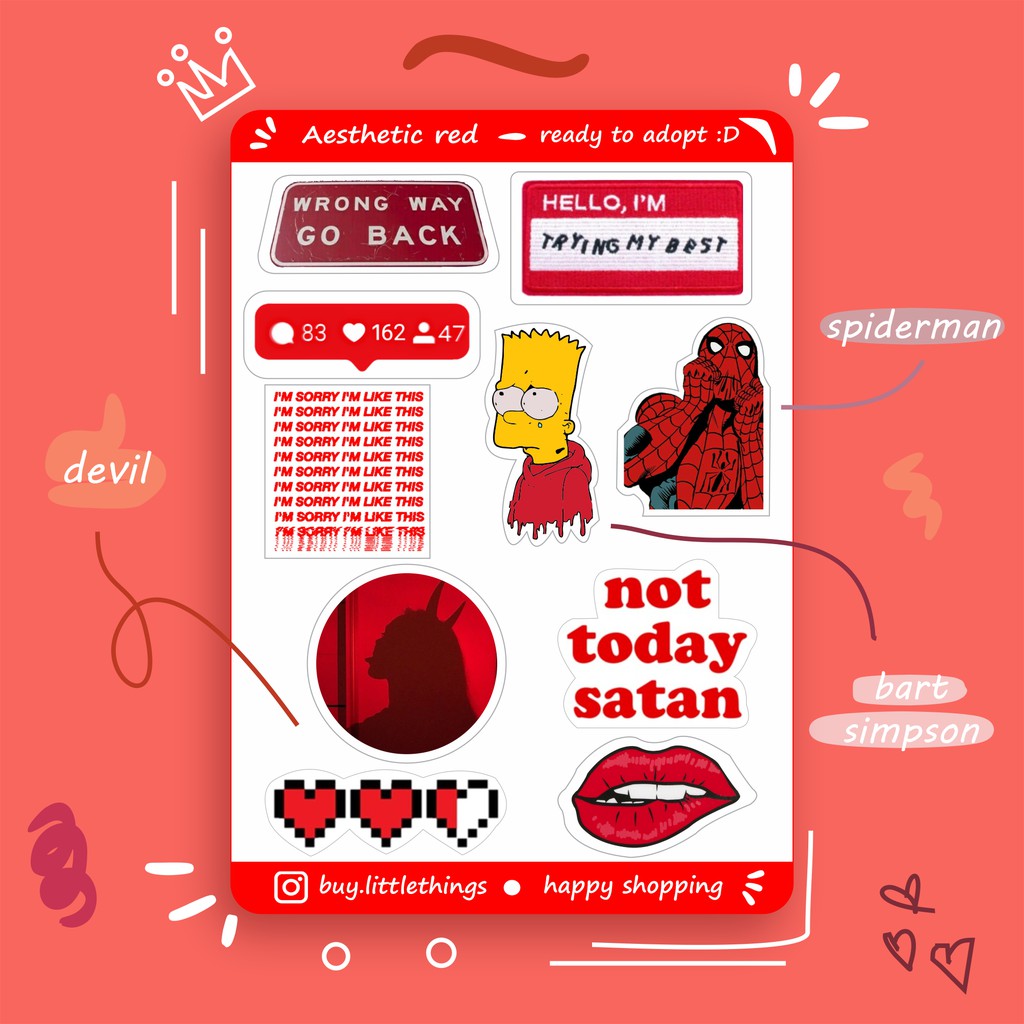 

Stickers / Aesthetic red stickers