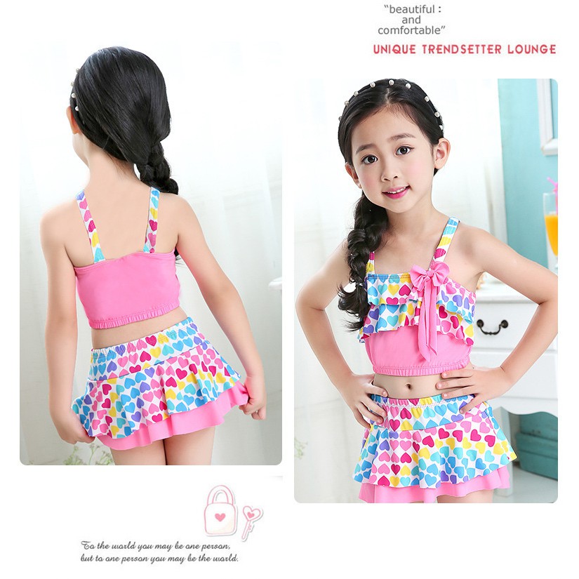 Baju Renang Anak Perempuan Swim Suit Bikini Love