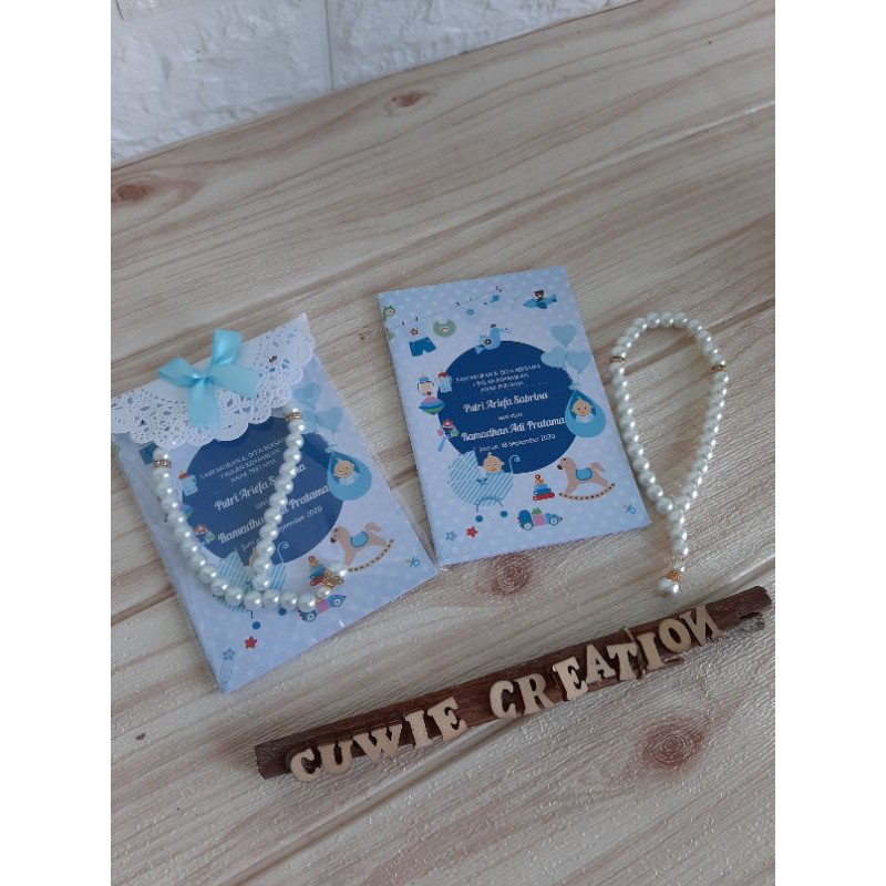 buku tasyakuran 4 atau 7 bulan kehamilan dan tasbih mutira 8mm