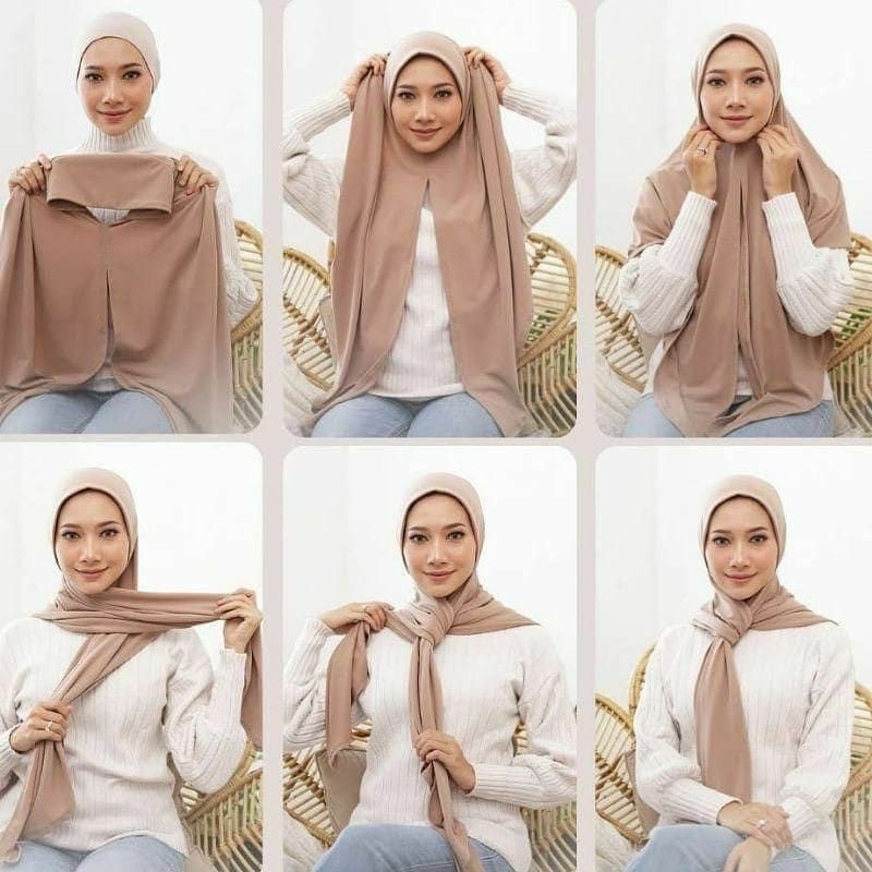 Hijab instan Malika Bergo Malay Segitiga Instan