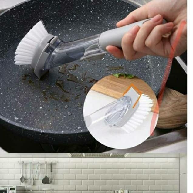 Fionna.c.shop-Alat sikat serbaguna Model Tongkat untuk cuci piring dispenser/Dispenser sabun Tongkat