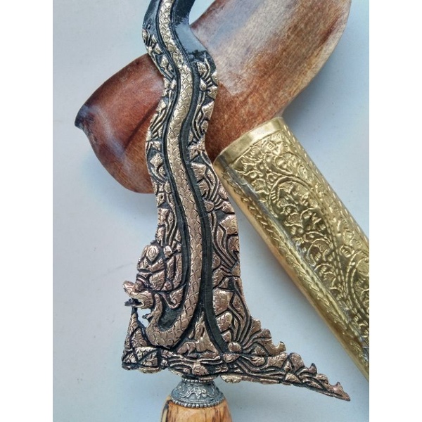 Keris Nogo Sosro Kinatah Kuningan Sepuh Emas