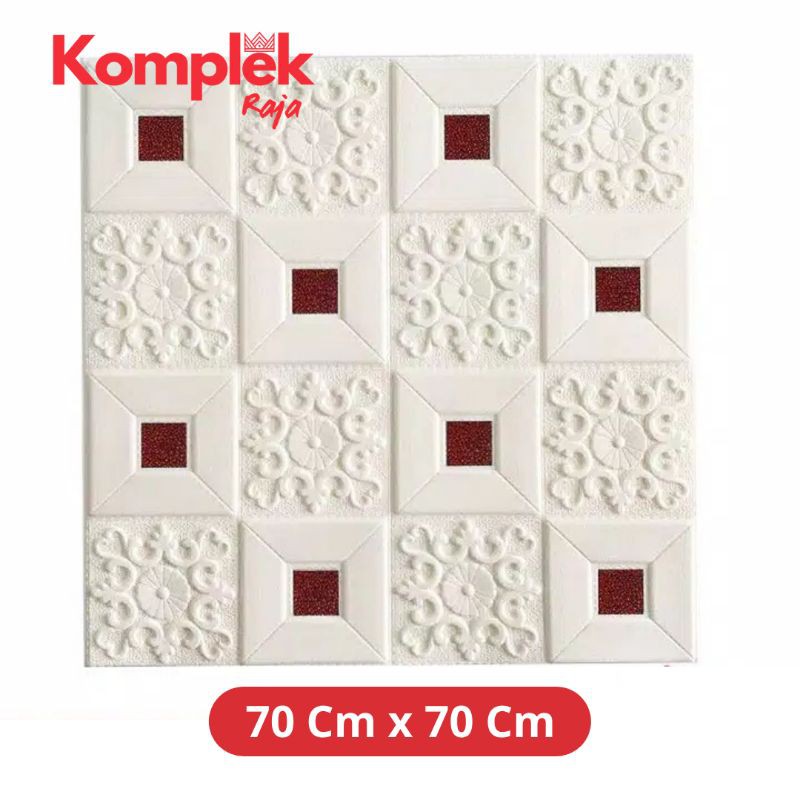 Wallpaper Dinding 3D Foam Batik Emboss Peredam Wallpaper Tebal-Batik Merah