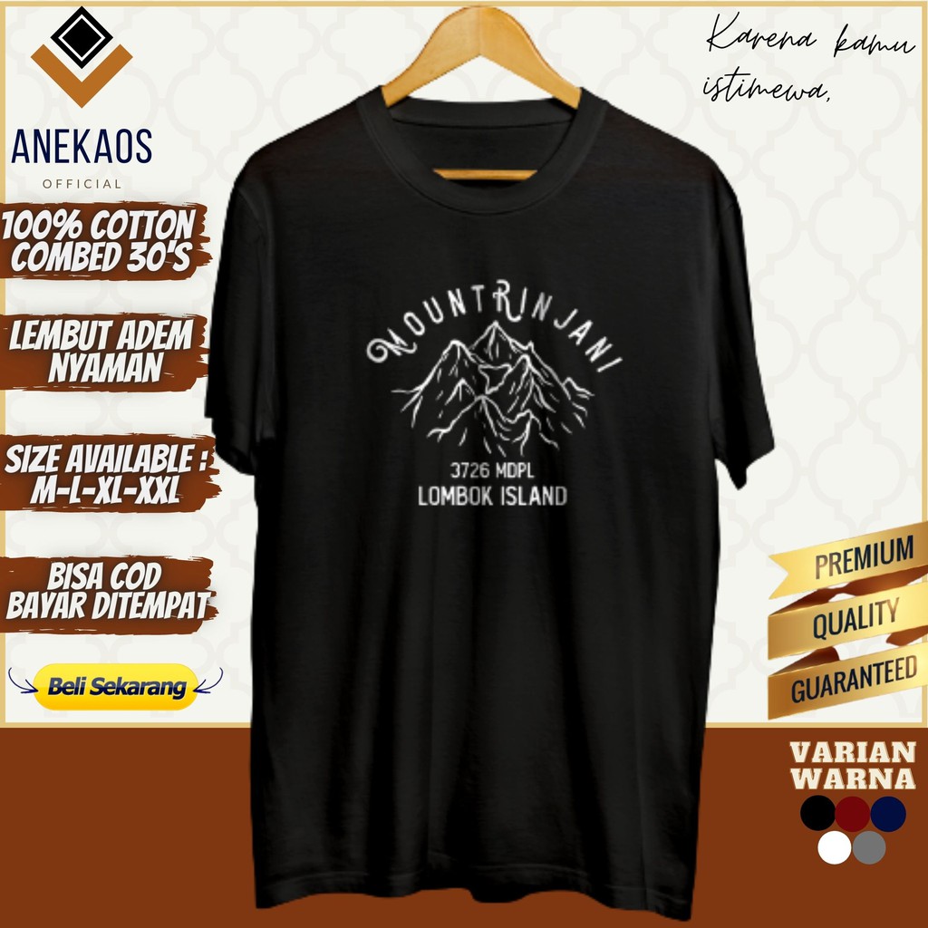 Kaos Gunung Rinjani Kaos Pendaki Mount Rinjani Baju Gunung Baju Pendaki Kaos Distro Pria Baju Distro