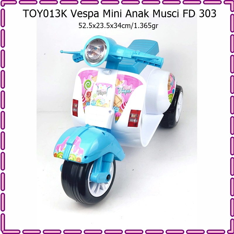 TOY013K Mainan Motor Vespa Mini Anak Music FD 303