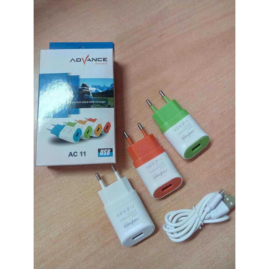 Charger USB/ kepala cas real 1A, Advance AC11