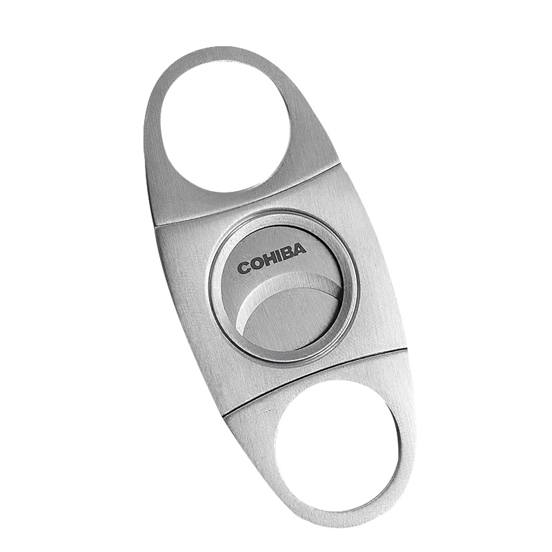 Pemotong Cerutu Cigar Cutter Double Blade Stainless Steel - Silver