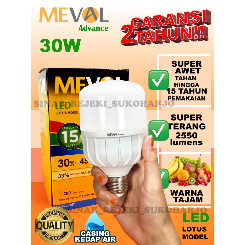 Meval LOTUS 30W LED KAPSUL Capsule Putih Kapsul PREMIUM