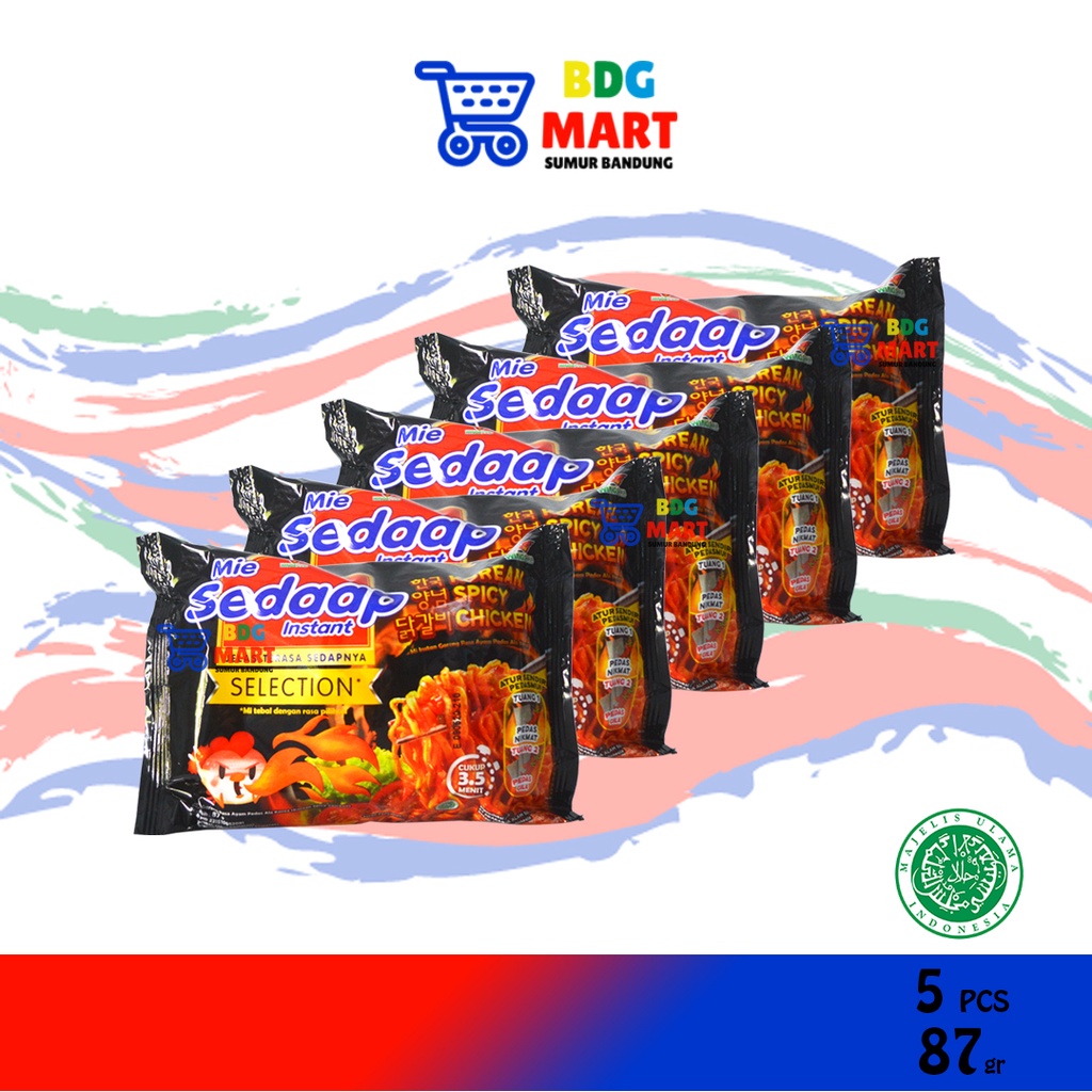 

5PCS Mie Sedaap Goreng Korean Spicy Chicken Halal MUI - 5 x 87gr