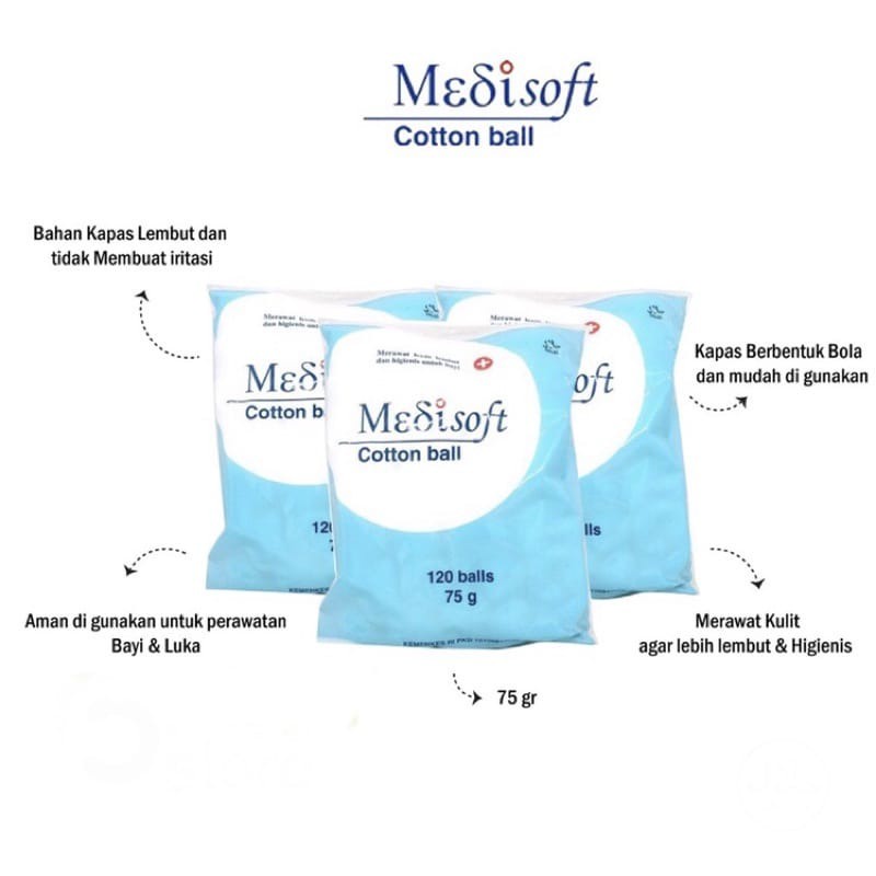 Medisoft cotton ball 120 balls 75 gram