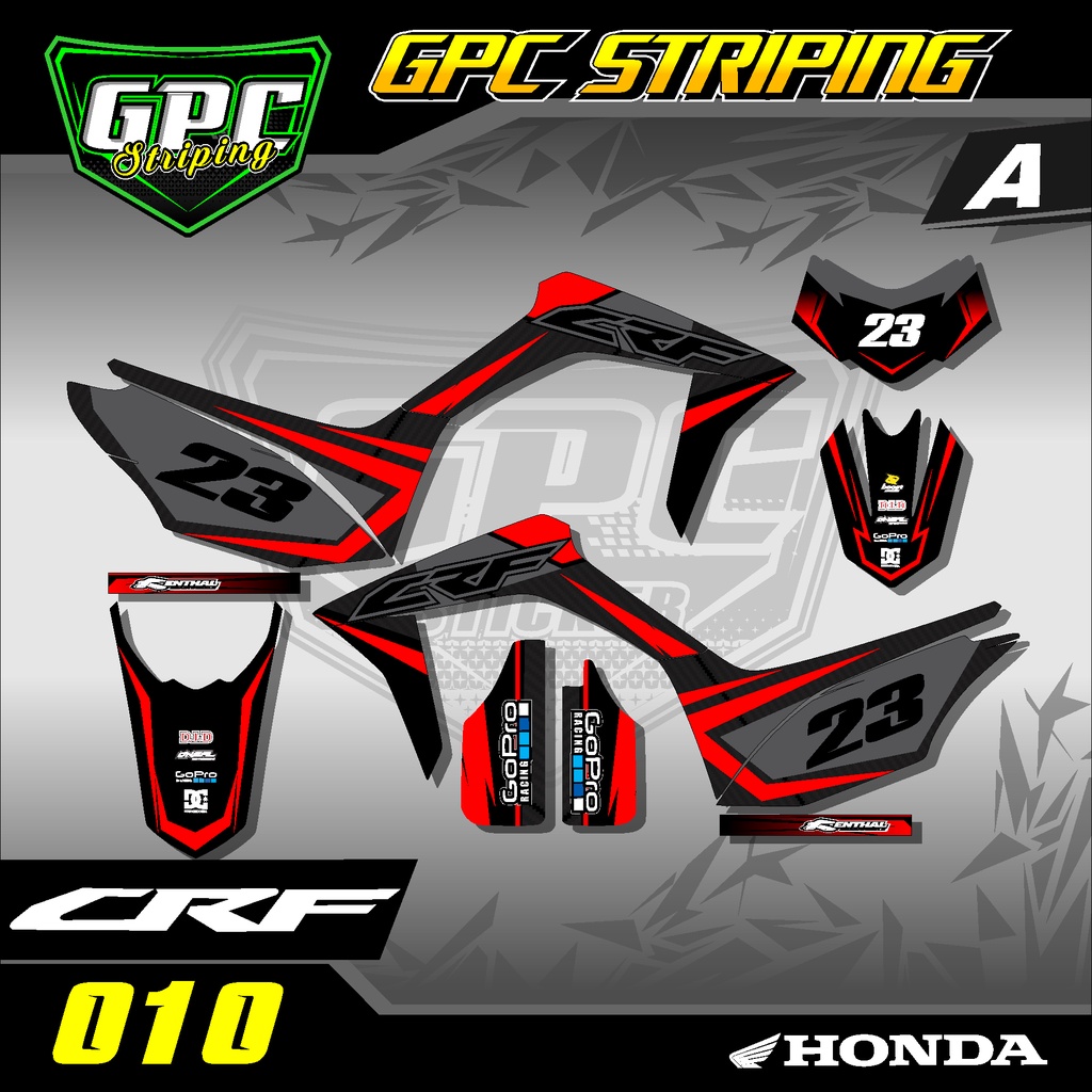 Sticker Striping Sticker CRF 150L 010-Variasi List Motor CRF Desain Minimalis GPC