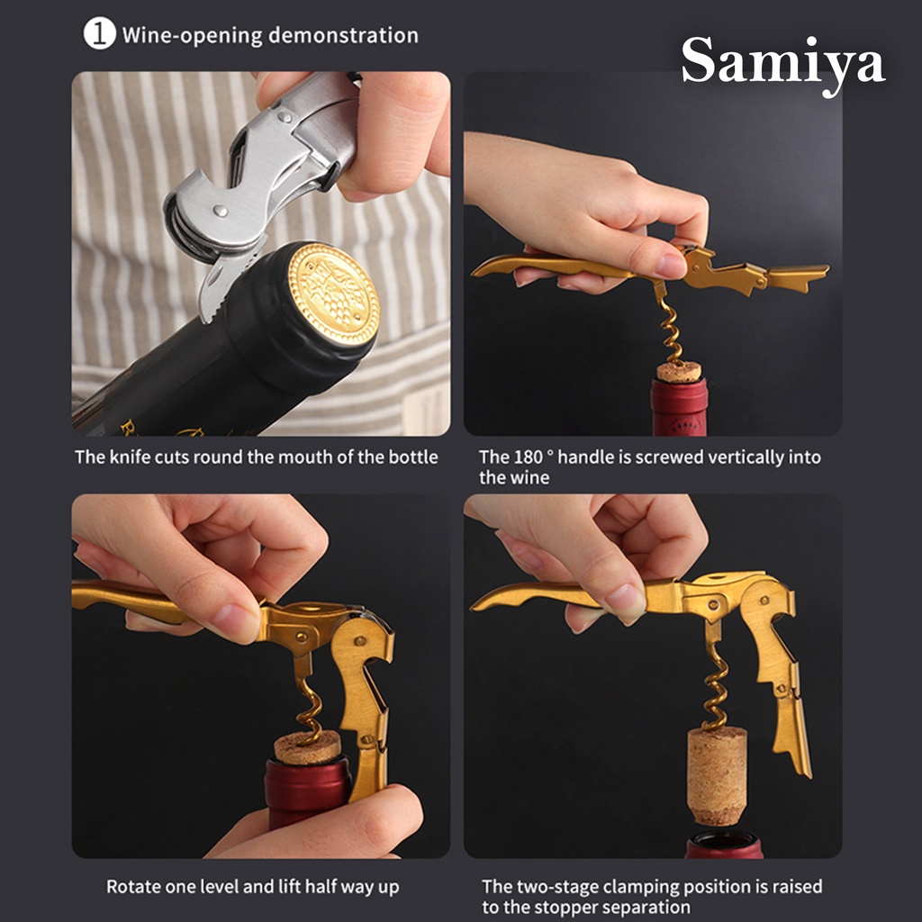 pembuka botol wine beer / corkscrew wine bottle opener color / pembuka botol warna rosegold gold / kitchenware home decor