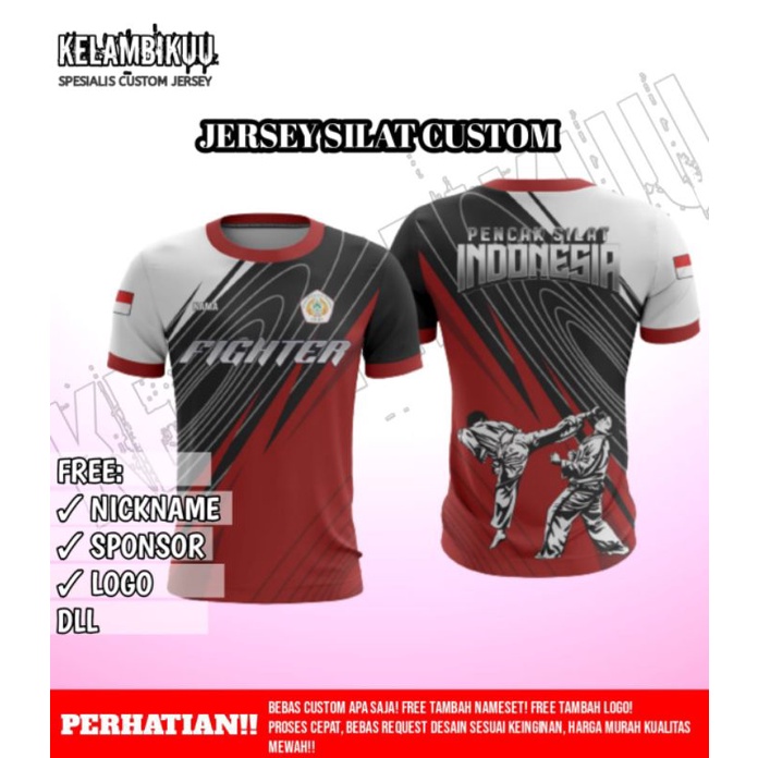 JERSEY PENCAK SILAT TERBARU/JERSEY OLAHRAGA SILAT/BAJU KAOS PENCAK SILAT MURAH