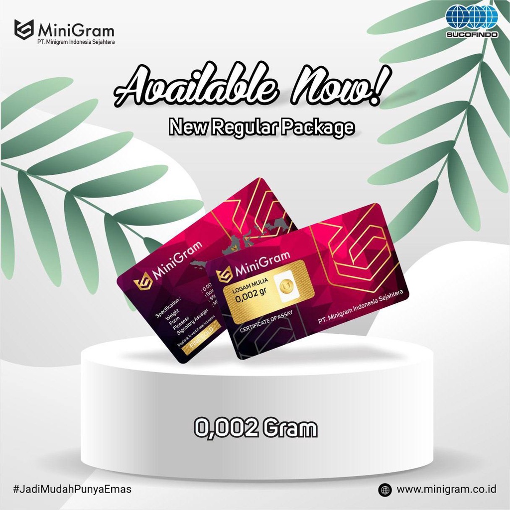 TAO Distributor Agen Resmi MINIGRAM Logam Mulia Emas Murni 24k Sertifikat Resmi 0.002 gram