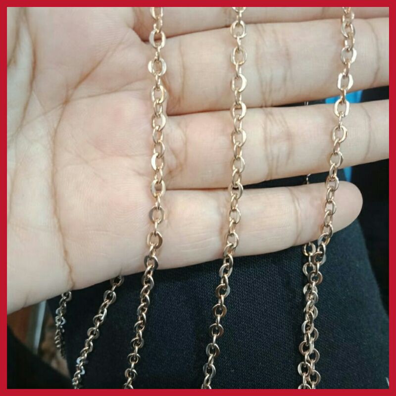 kalung Nuri wanita Titanium Rose gold