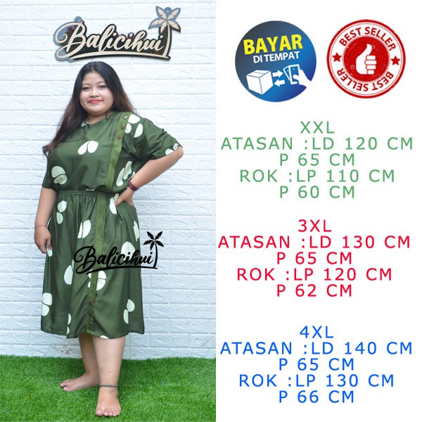 Balicihui Setelan Rok Wanita Setelan Rok Jumbo Big Size Plus Size Setelan Rok Kasual Semi Formal