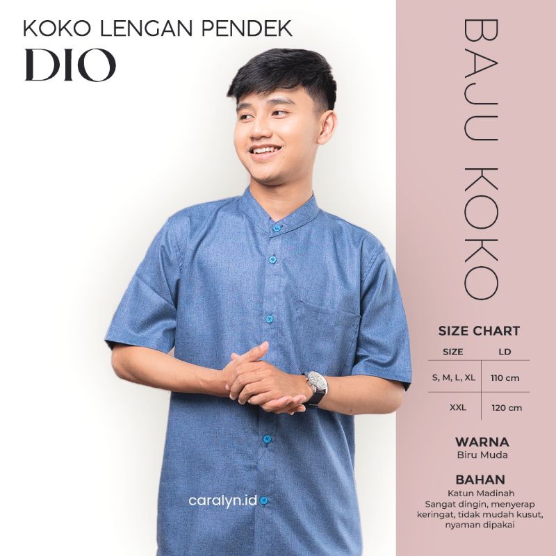 BAJU KEMEJA PRIA DEWASA KASUAL LENGAN PENDEK KOKO KATUN ALLSIZE DAN JUMBO DIO