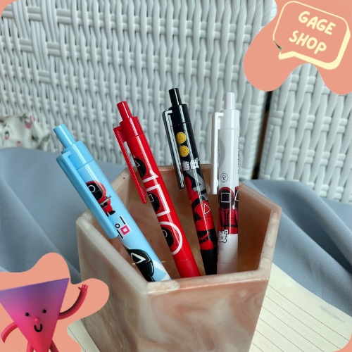 

pulpen gel cetek karakter squid game (4/8/12 pcs) pena tinta hitam kebutuhan sekolah anak alat tulis pen lucu imut bolpen unik fancy keren bisa COD termurah import