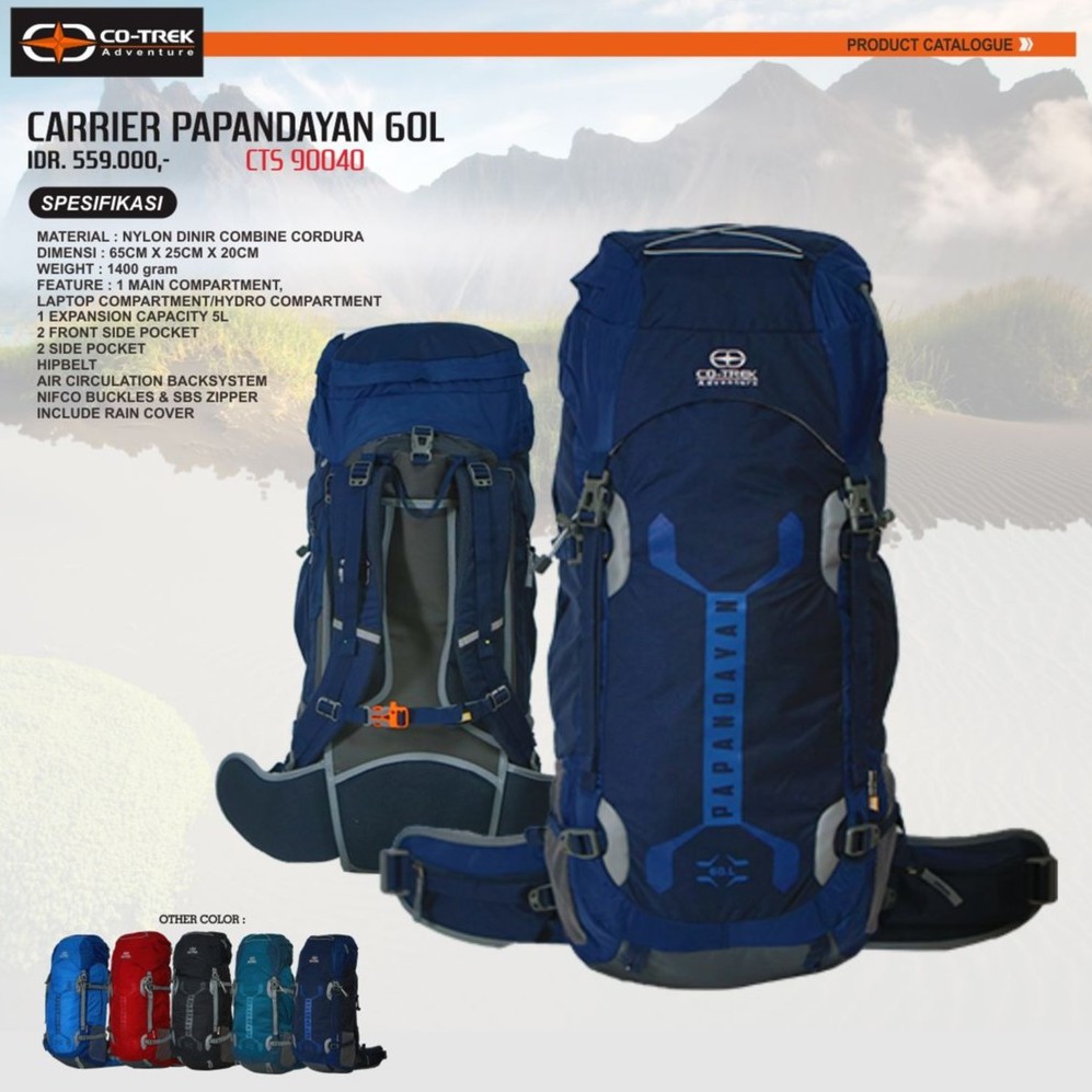 Carrier Co-Trek Papandayan 60 Liter Original Tas Gunung Cotrek