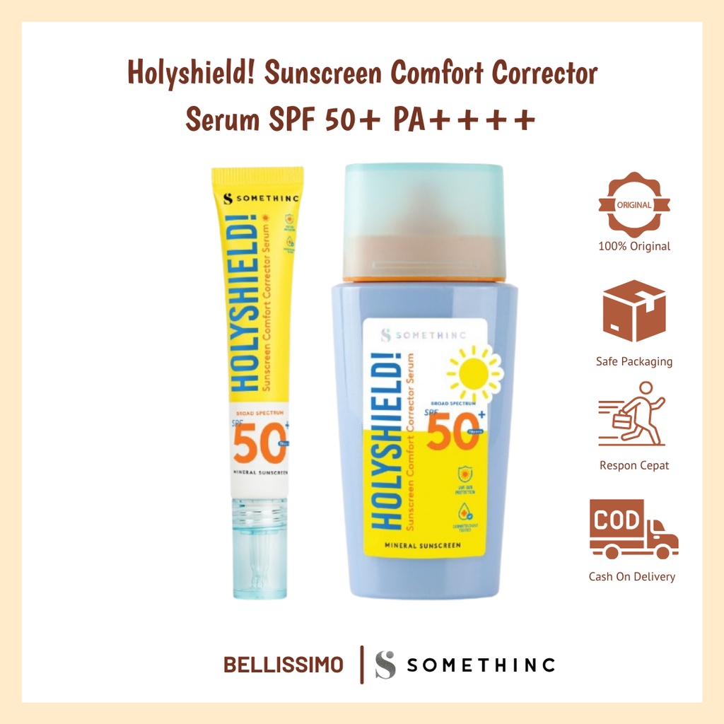 SOMETHINC Holyshield! Sunscreen Comfort Corrector Serum SPF 50+ PA++++ / Sunscreen Somethinc / Tabir Surya / Sunblock Somethinc BPOM